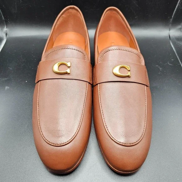 Coach | Shoes | Nib Mens Coach Sculpted C Leather Loafers 